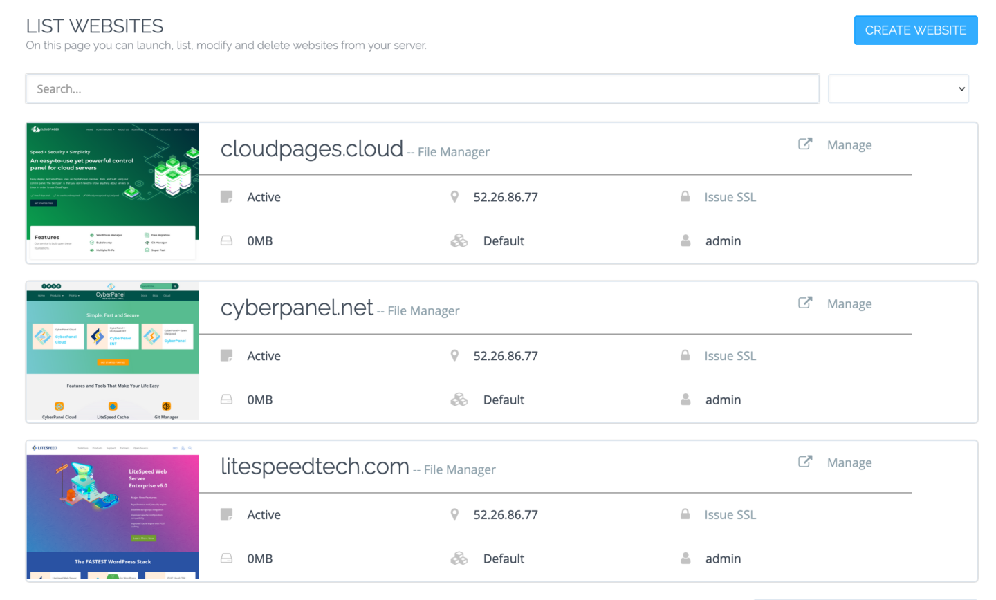 CyberPanel VPS Feature 1